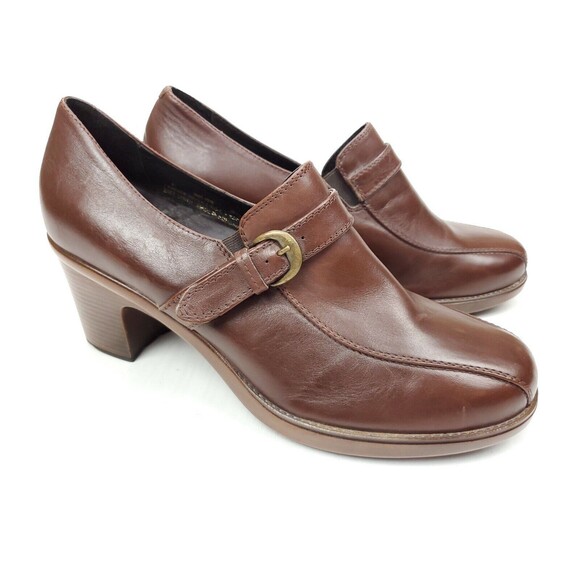 Dansko Norah Brown Size 41 US 10.5-11 Block Heel Clogs Buckle Strap - Picture 4 of 8